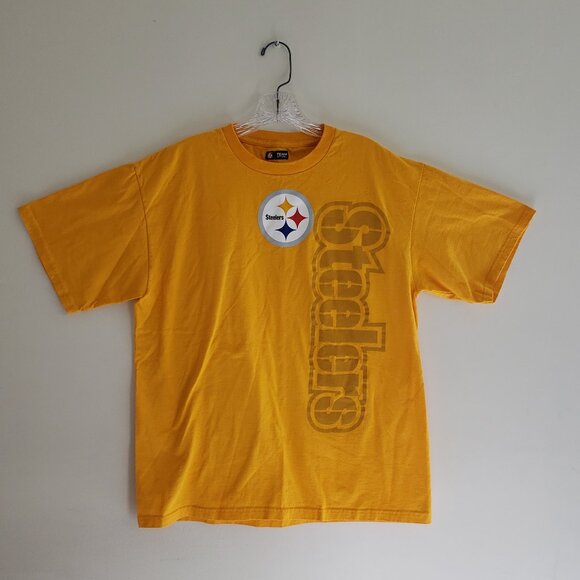 NFL Team Apparel Pittsburgh Steelers Short Sleeve TShirt Logo Graphic Gold Large - Picture 1 of 5